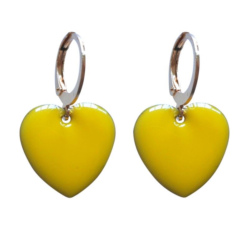 Hearts Øredobber - Yellow