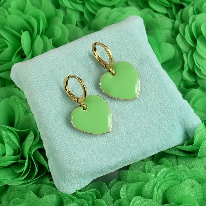 Hovedbilde Hearts Øredobber - Matcha green