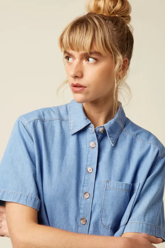 Evelina denim bluse