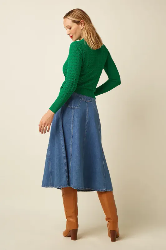 Polo Avel strikket topp - Meadow Green