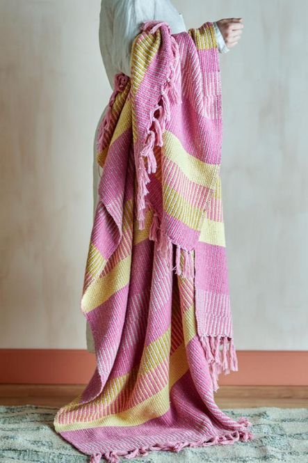 Hovedbilde Isnel pledd - rosa/gul